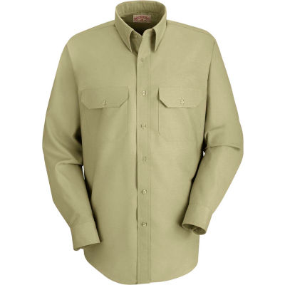 Red Kap® Men's Solid Dress Uniform Shirt Long Sleeve Light Tan XL-323 SP50