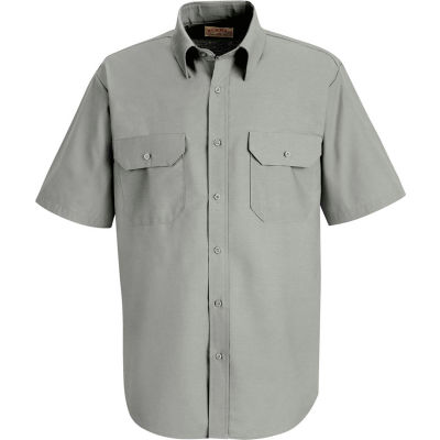 Red Kap® Men's Solid Dress Uniform Shirt Short Sleeve Light Gray L SP60