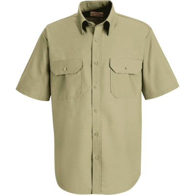 Red Kap® Men's Solid Dress Uniform Shirt Short Sleeve Light Tan 2XL SP60