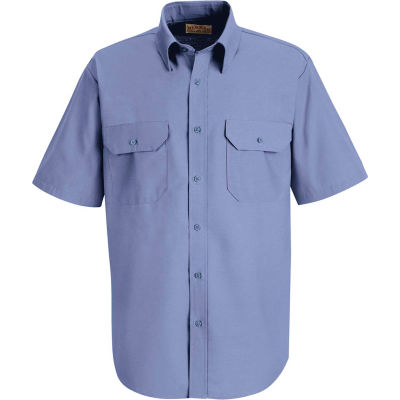 Red Kap® Men's Solid Dress Uniform Shirt Short Sleeve Petrol Blue XL SP60