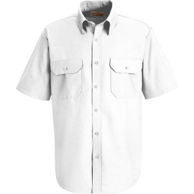 Red Kap® Men's Solid Dress Uniform Shirt Short Sleeve White S SP60