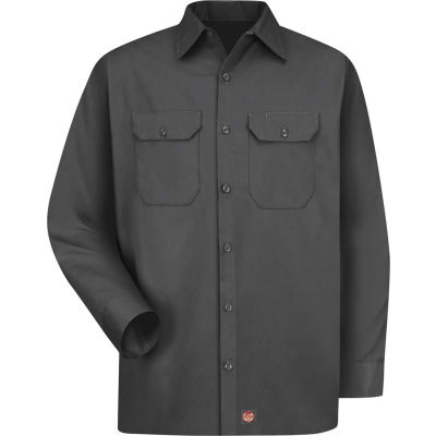 Red Kap® Men's Utility Uniform Shirt Long Sleeve Charcoal Regular-S ST52