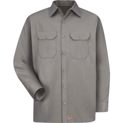 Red Kap® Men's Utility Uniform Shirt Long Sleeve Silver Regular-S ST52