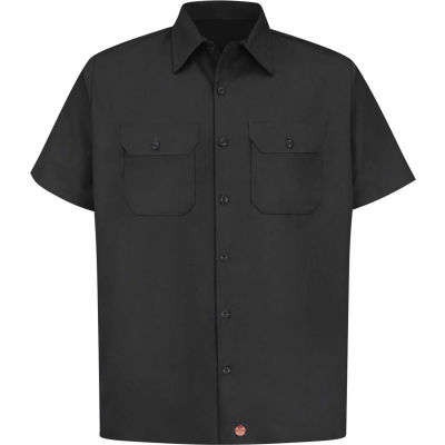 Red Kap® Men's Utility Uniform Shirt Short Sleeve Black M ST62