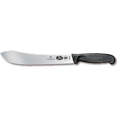 Victorinox 10 Butcher Knife, Straight Blade, Black Fibrox Handle 40530