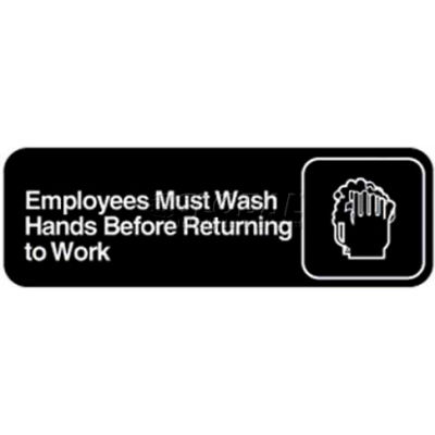 Vollrath® Employees Must Wash Hands Before Returning To Work Sign, 4530, 3" X 9"