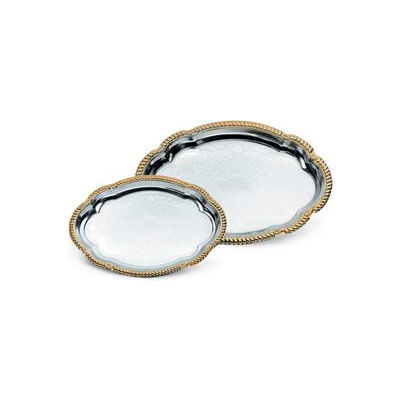 Vollrath® Odyssey™ Serving Tray - Large Oval Tray With Gold Edge - Pkg Qty 12