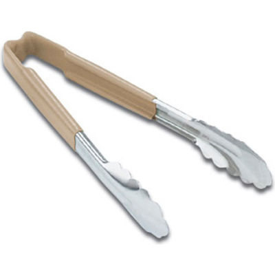 9.5" 1 Piece Utility Tong - Tan - Pkg Qty 12