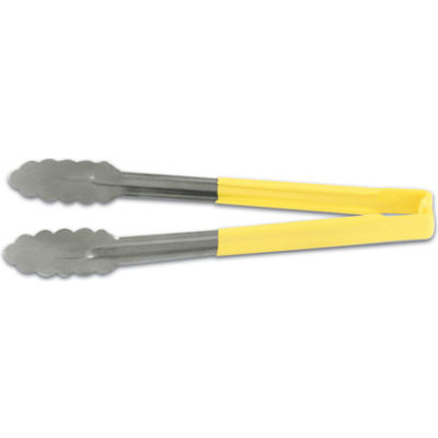 12" 1 Piece Utility Tong - Yellow - Pkg Qty 12