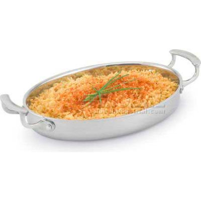 Vollrath® Miramar 12" Oval Au Gratin, 49412, 2-5/8 Quart Capacity, Satin Finish