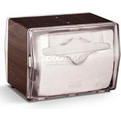Vollrath, Two Sided Napkin Dispenser, 5515-12, Tabletop, Dark Walnut Wood Grain