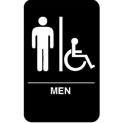 Vollrath® Men/Accessible Braille Symbol Sign, 5631, 6" X 9"