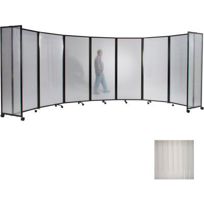 Portable Mobile Room Divider, 7'6"x25' Polycarbonate, Clear