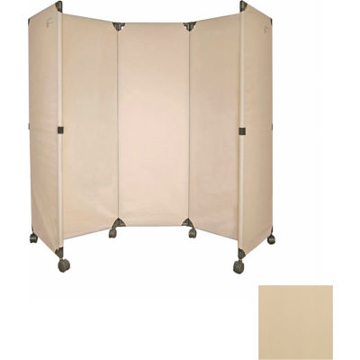 Portable Mobile Room Divider, 6' Beige