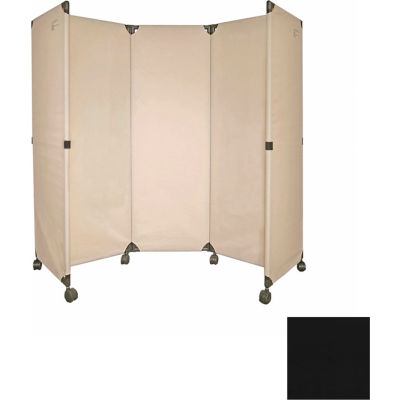 Portable Mobile Room Divider, 6' Black