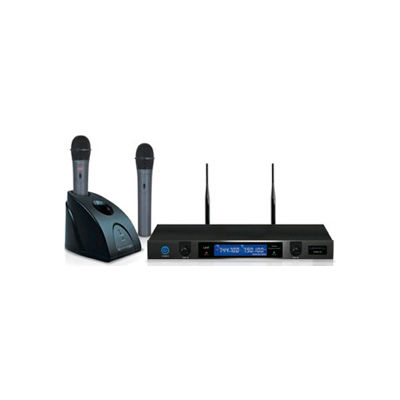 Technical Pro Professional UHF Dual Rechargeable Wireless Microphone System, WMR20