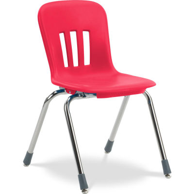 Virco® N916 The Metaphor® Stacking Chair 16", Red With Chrome - Pkg Qty 4
