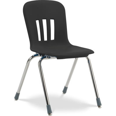 Virco® N918 The Metaphor® Stacking Chair 18", Black With Chrome - Pkg Qty 4