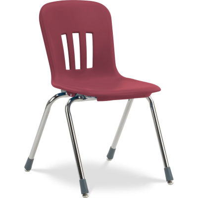 Virco® N918 The Metaphor® Stacking Chair 18", Wine With Chrome - Pkg Qty 4