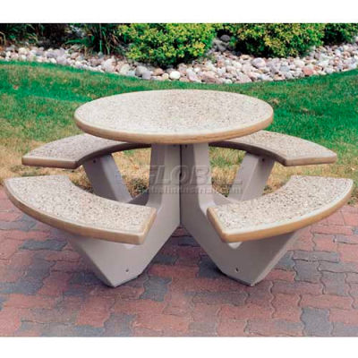 round concrete picnic table