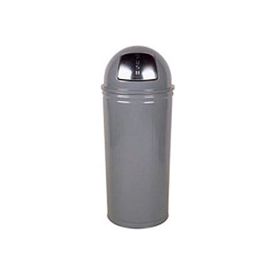 Tall Trash Container For Use W/Dome Tops, Gray, 80 Quart, 16"Dia X 29"H - Pkg Qty 3