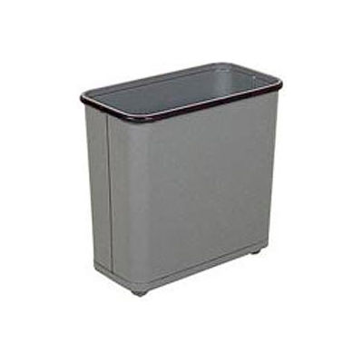 Rectangular Wastebasket, Gray, 30 Quart, 17"W X 15"H X 8"D - Pkg Qty 3