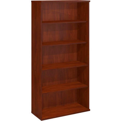 Bush Furniture Double Bookcase with 5 Shelves - Hansen Cherry - Series C