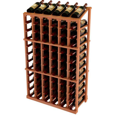 Vintner Commercial 6 Column Merchandiser W/Individual Bottle Rails - All-Heart Redwood, Mahogany