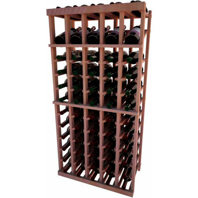 Individual Bottle Wine Rack - 5 Column W/Top Display, 4 ft high - Mahogany, All-Heart Redwood