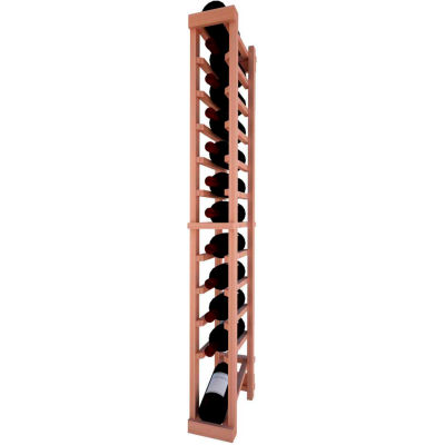 Individual Bottle Wine Rack - 1 Column W/Lower Display, 4 ft high - Mahogany, All-Heart Redwood
