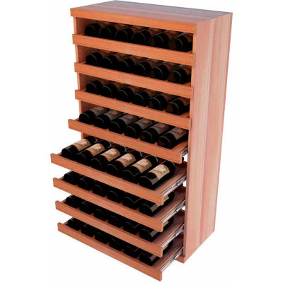 Bulk Storage, Pull Out Wine Bottle Cradle, 8-Drawer 3 Ft high - Mahogany, All-Heart Redwood