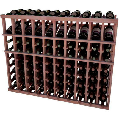 Individual Bottle Wine Rack - 10 Columns, 4 ft high - Walnut, All-Heart Redwood