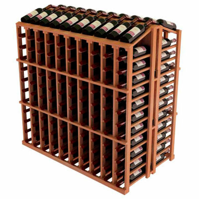 Vintner Commercial Island W/Individual Bottle Rails - All-Heart Redwood, Walnut