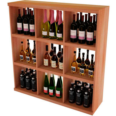 Bulk Storage, Stackable Wine Bottle Shelf, 9-Opening 4 Ft high - Unstained All-Heart Redwood