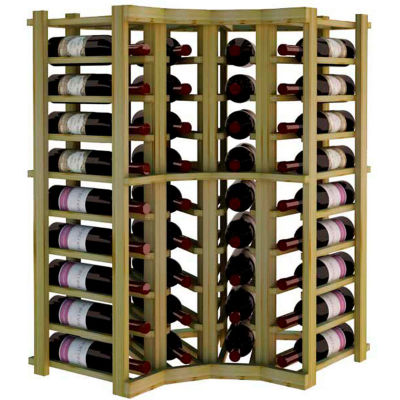 Individual Bottle Wine Rack - Curved Corner, 4 ft high - Walnut, Pine