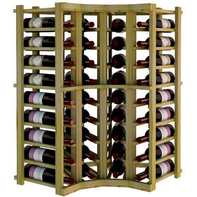 Individual Bottle Wine Rack - Curved Corner, 4 ft high - Light, Pine