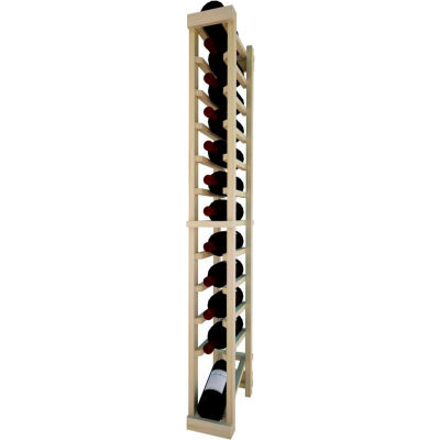 Individual Bottle Wine Rack - 1 Column W/Lower Display, 4 ft high - Black, Pine