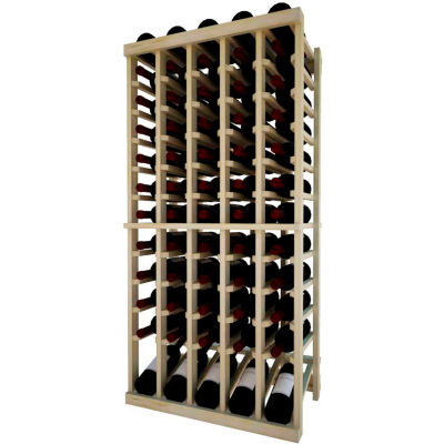 Individual Bottle Wine Rack - 5 Column W/Lower Display, 4 ft high - Black, Pine