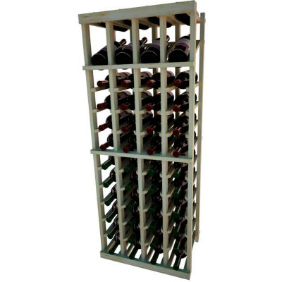 Individual Bottle Wine Rack - 4 Column W/Top Display, 4 ft high - Unstained Pine