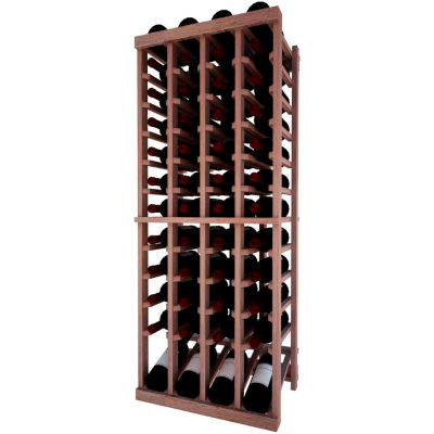 Individual Bottle Wine Rack - 4 Column W/Lower Display, 4 ft high - Light, Mahogany