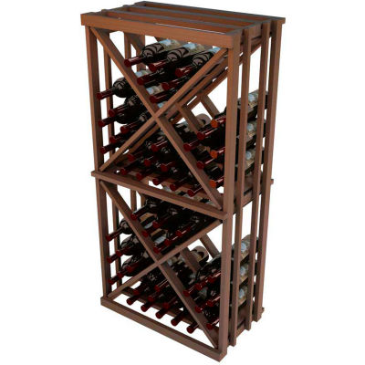 Diamond Cube Wine Rack - 1 Column, 4 ft high - Light, Mahogany
