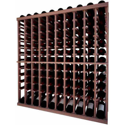 Individual Bottle Wine Rack - 10 Column W/Lower Display, 4 ft high - Black, Mahogany