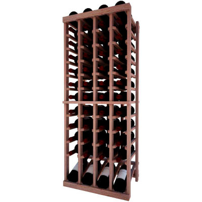 Individual Bottle Wine Rack - 4 Column W/Lower Display, 4 ft high - Black, Mahogany