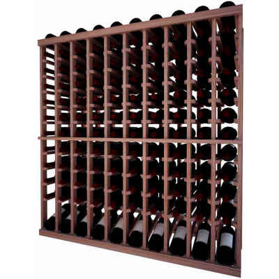 Individual Bottle Wine Rack - 10 Column W/Lower Display, 4 ft high - Unstained Mahogany