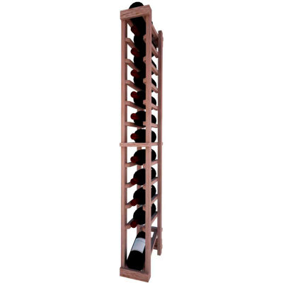 Individual Bottle Wine Rack - 1 Column W/Lower Display, 4 ft high - Unstained Mahogany