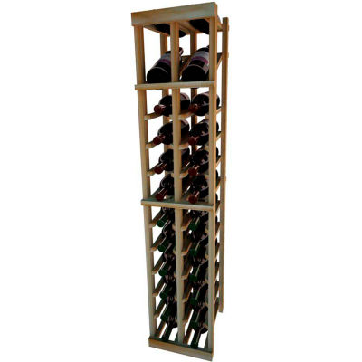 Individual Bottle Wine Rack - 2 Column W/Top Display, 4 ft high - Walnut, Redwood
