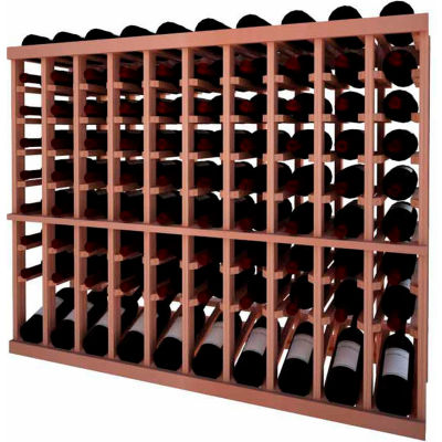 Individual Bottle Wine Rack - 10 Column W/Lower Display, 3 ft high - Walnut, All-Heart Redwood