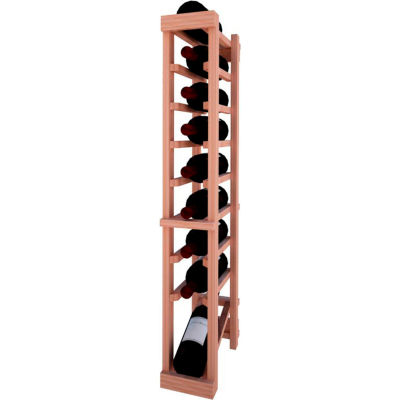 Individual Bottle Wine Rack - 1 Column W/Lower Display, 3 ft high - Light, All-Heart Redwood