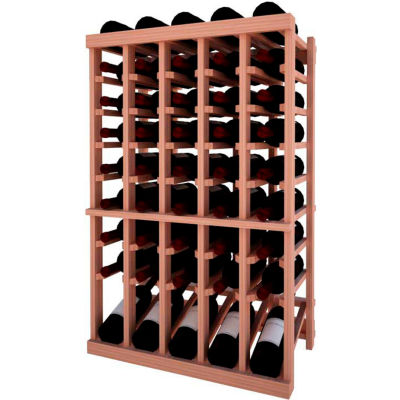 Individual Bottle Wine Rack - 5 Column W/Lower Display, 3 ft high - Light, All-Heart Redwood