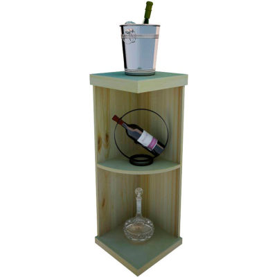 Bulk Storage, Quarter-Round Wine Bottle Shelf, 3-Shelf, 3 Ft high - Walnut, Pine